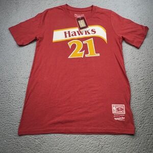 Atlanta Hawks Shirt Boys Large NBA Basketball Dominique Wilkins Mitchell & Ness